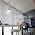 Striped faux wooden window blinds for cafe